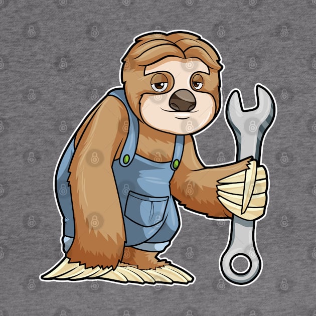 Sloth as Craftsman with Wrench by Markus Schnabel